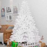 6ft Einzigartige Weiß Weihnachten Baum Künstliche Weihnachten Baum Mit Metall Ständer Für Indoor Und Outdoor Dekoration Modische，White-180cm