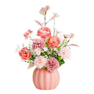 Simulierte Blumenornamente, Tischdekorationen for Das Wohnzimmer, Simulierte Topfblumenarrangements, Mit Blumentöpfen(Roze)