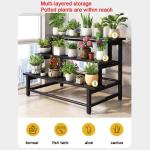 3-stufiger Metall-Pflanzständer, Pflanzenleiter Für Den Außenbereich, Robustes Blumentopf-Lagerregal Für Schlafzimmer, Balkon, Büro, Garten (120cm/47in)