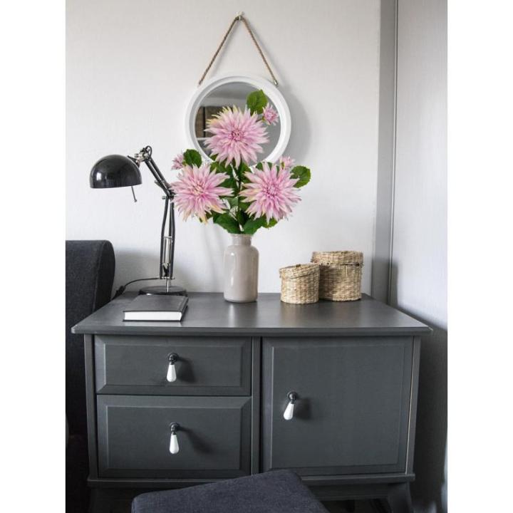 3 stuks roze kunstmatige dahlia's, 75 cm kunstzijden bloemen met lange steel voor bloemarrangementen, faux dahlia's bloemen voor doe-het-zelf bruiloft party middenstuk huis kantoor