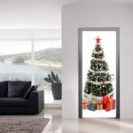 Waterdicht 15.2x39.4in Muurschildering Muursticker, Verwijderbare Raamsticker, voor Kerstversiering Eetkamers Slaapkamers Salons Showcase Decoratie(Christmas tree door stickers)