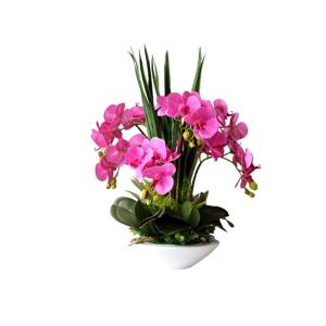 Kunstblumen Künstliche Pflanzen, Orchideen-Blumen-Arrangement für Hotel-Heimdekoration, PU-Kunstpflanzen, 7 Zweige, Phalaenopsis-Blumen für jeden Anlass