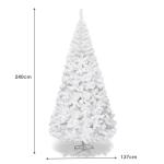 Kunstkerstboom, 240 cm, dennenboom met metalen standaard, pvc-naalden, kunstboom, ideaal voor thuis, kantoor, winkels en hotels, wit