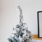 Künstlicher Weihnachtsbaum mit Schneebeflockung, Weihnachts-Weihnachtsbaum, Weihnachtskiefer mit Metallständer, voller Weihnachtsbaum für Zuhause, Party, Innen- und Außendekora