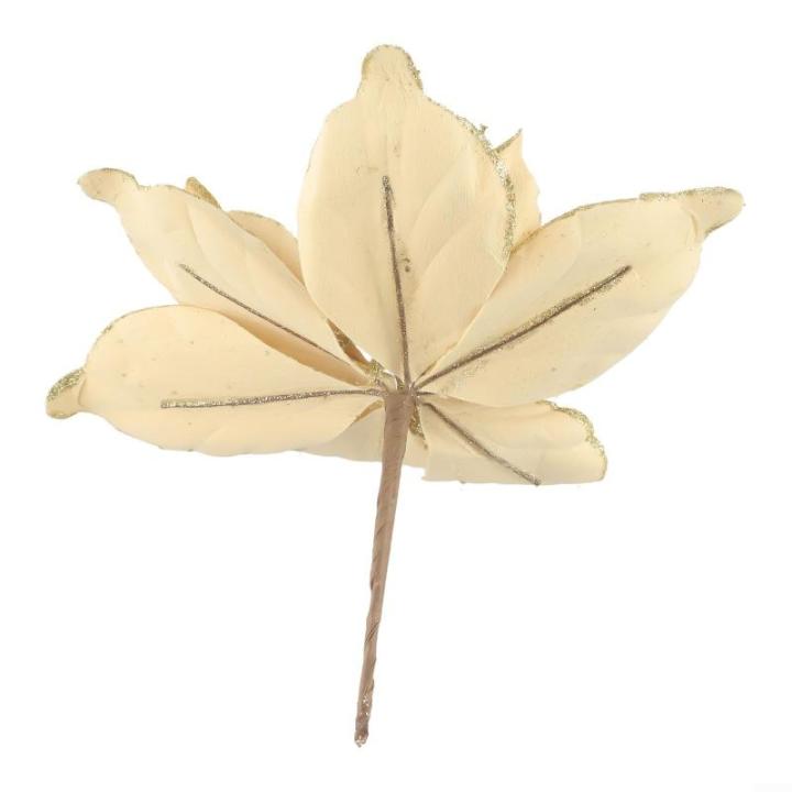 Glitzernde Weihnachtsstern-Blumen, Weihnachtsbaumschmuck, hängende Dekoration für Weihnachtsbaum, Hochzeit, Party, Kranz-Dekoration (Gold)