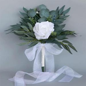 Hochzeitsstrauß for die Braut mit künstlichen Blumen, künstliche Seidenblumen, Ornament, handgehaltenes Rosenblatt-Ornament, Bastel-Dekorationszubehör for Hochzeit, Valentinsta