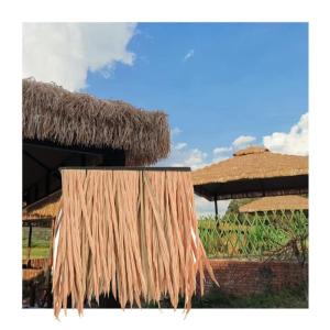 Künstlicher Palmenstroh Mexikanischer Strohdachläufer Roll， Strohdach Für Tiki-Bar-Hütte, Einfache Installation, 50 X 50 cm (Color : Yellow-4, Size : 6PCS)