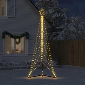 LED Weihnachtsbaum Aussen Kegelform Weihnachtsbaum Metall Groß Warmweiß 525 LEDs Tannenbaum Lichterbaum Weihnachtsdeko Aussen Weihnachtsbaum Tanne 302 cm