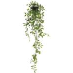 Set van 2 kunstmatige potplanten hangende wijnstokken groene hangende in potten faux hangende planten binnenshuis kamerplanten opknoping voor plank woonkamer badkamer keuken muur