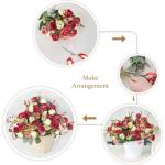 21 kunstzijden rozen, 2 bundels , decoratieve kleine boeketten , kunstboeket, realistisch plastic boeket voor huis, feest, taartdecoratie