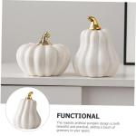 Nordic Keramische Pompoen Oogsten Herfst Pompoen Figuren Kunstmatige Groente Realistische Pompoen Herfst Figuur Pompoen Decoratie Sculptuur Halloween Wit