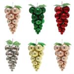 Künstlicher Trauben-Cluster, künstliche Trauben, Weihnachtsbaum, hängende Ornament, realistische künstliche Obstdekoration, Weihnachtsdekoration, 30 x 18 cm (Gold)