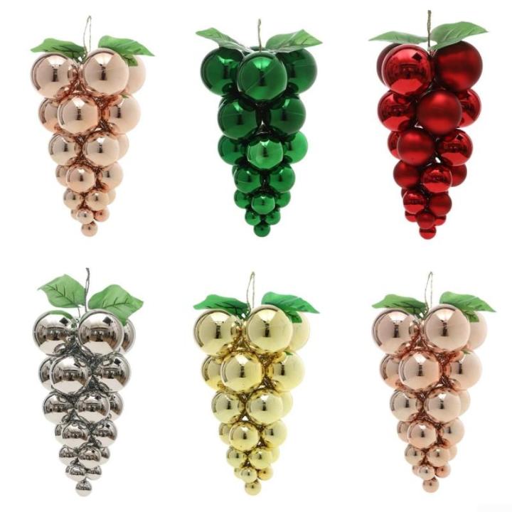 Künstlicher Trauben-Cluster, künstliche Trauben, Weihnachtsbaum, hängende Ornament, realistische künstliche Obstdekoration, Weihnachtsdekoration, 30 x 18 cm (Gold)
