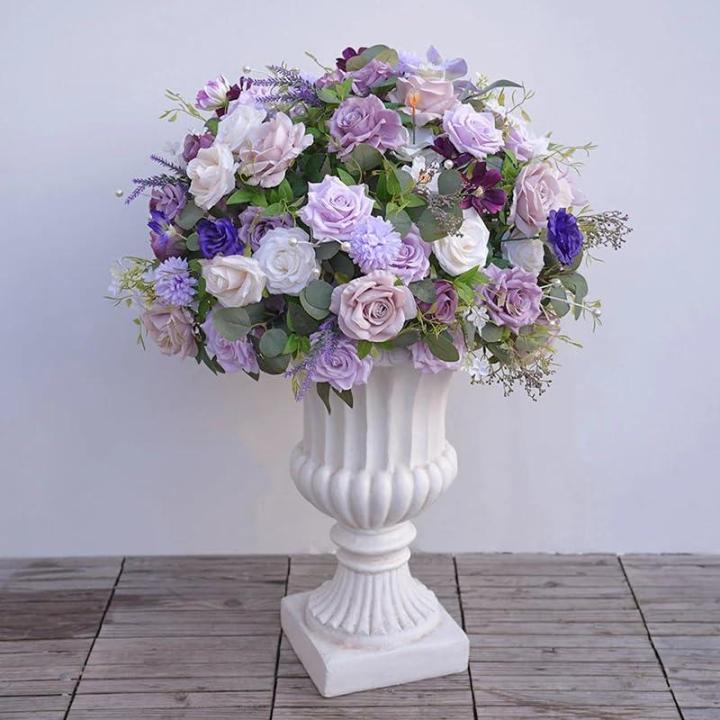 Lila Rose Lavendel Greenery Hochzeit Tisch Centerpiece Floral Ball Arrangement Event Party Requisiten Schießen Zubehör (50CM)