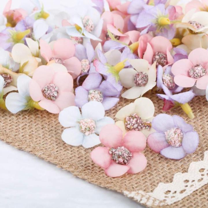 80 stuks kunstmadeliefjes, bloemkelken, , kleurrijke bloemkelken, mini zijden bloemen voor het knutselen, scrapbooking, bruiloften, feesten, woondecoratie - willekeurige kleuren