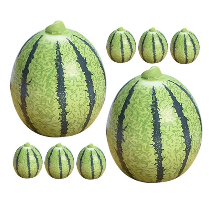 2 Sätze Künstliche Früchte Realistisches Fruchtmodell Simulation Künstlicher Früchte Fälschung Groß Thematisiert Wassermelonen-küchendekoration Essen Green Harz 8 Stück * 