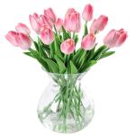 10 stuks PU Real Touch Latex Kunstmatige tulpen neptulpen bloemen boeketten bloemenarrangement voor huis kamer bruiloftsboeket middenstuk, roze