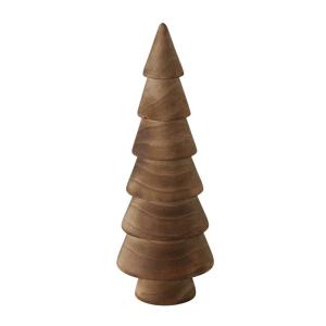 Houten decoratieve dennenbomen set van 3 15 cm om neer te zetten - bruin - kerstboomfiguur van grenen voor winterdecoratie - kerstboomdecoratie standaard tafeldecoratie raamdecorat