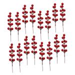 20st Simulation Rote Fruchtgabel Weihnachtsbeeren Picks Künstliche Rote Beeren Zweig Der Stechpalme Rote Beerenzweige Tannenzapfen-beerenpflücker Vasenfüller Rote Beere Schaum