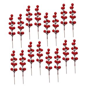 20st Simulation Rote Fruchtgabel Weihnachtsbeeren Picks Künstliche Rote Beeren Zweig Der Stechpalme Rote Beerenzweige Tannenzapfen-beerenpflücker Vasenfüller Rote Beere Schaum