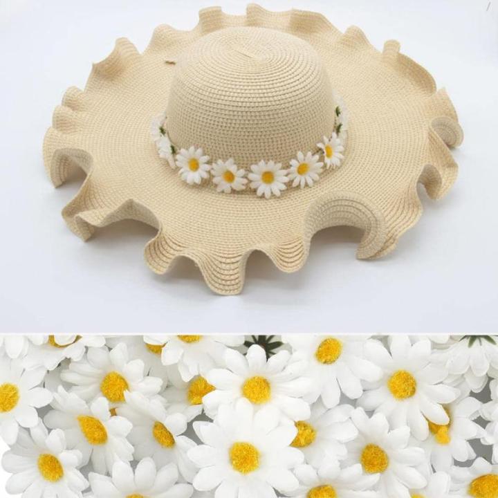 100Pcs Kunstmatige Gerbera Daisy Zijde Bloemen Heads 4Cm Wit Nep Gerbera Bloemblaadjes Voor Party Bruiloft Tafel Verspreid Confetti Scrapbooking Accessoires Uitnodigingskaarten Dec