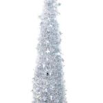 Weihnachtsbaum, PVC-Stern-Glitzer, Festliche, Faltbare Weihnachtsbaum-Figur, Dekoration für Zuhause, Hotel (Silver)