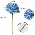 Kunsthortensia, 2 stuks, lichtblauw, Ø 19 cm, kunstbloemen, hortensia, als echt voor bruidsboeketten, huis, kantoor, hotel, feestdecoratie, middenstukken, bloemstukken