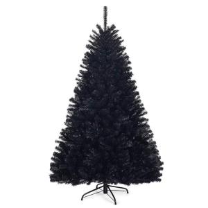 Kunstkerstboom, 180 cm/225 cm, zwart, dennenboom met metalen standaard, kerstboom, pvc-punten, ideaal voor thuis, kantoor, winkels en hotels (180 cm)