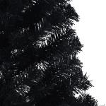 Kunstkerstboom, halve kerstboom met standaard, 240 cm hoog, kerstdecoratie kunstboom, hoge kunstboom, kerstboom, PVC en staal, zwart
