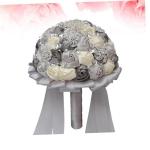 1stk Braut Rose Hochzeitssträuße Für Brautjungfern Braut Hochzeitsstrauß Weißer Blumenstrauß Brautstrauß Aus Strass Braut Rosen Frische Blumen Strauß Braut Silver