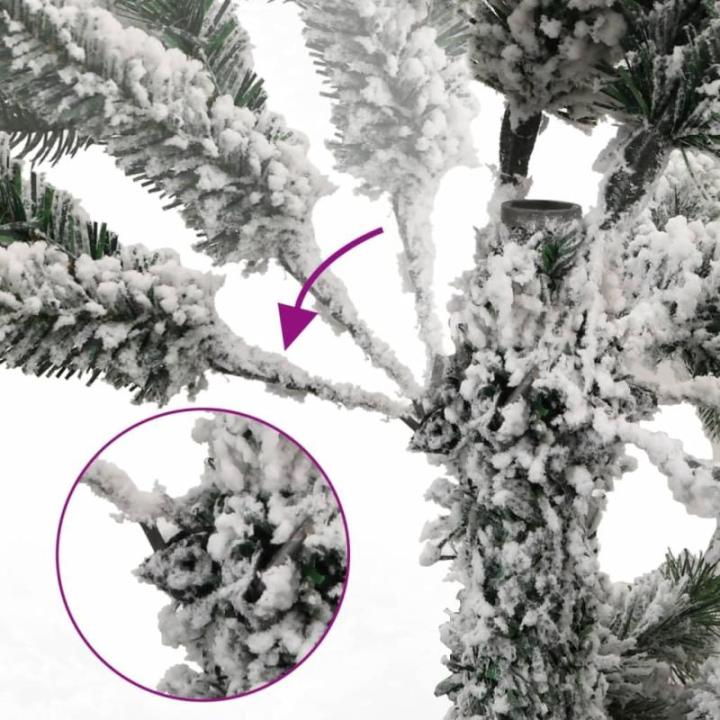 Künstlicher Weihnachtsbaum Klappbar Christbaum Kunstbaum Weihnachten Dekobaum Künstlicher Weihnachtsbaum Tannenbaum Weihnachtsdeko 150 LEDs & Kugeln 150 cm Grün und Weiß