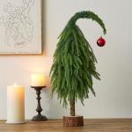 Kleiner Weihnachtsbaum 30 cm/45 cm/60 cm Christbaumschmuck, Bezaubernder Christbaumschmuck mit krummem Hals, künstlicher Mini-Weihnachtsbaum für Weihnachten, Festliche Feiertage,