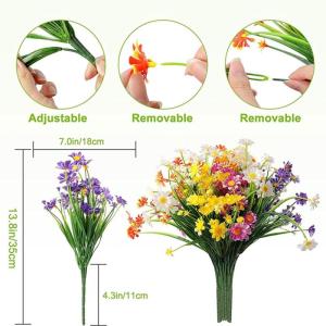 Künstliche Blumen Gänseblümchen UV-beständig Farbecht Kunststoff Pflanze für Home Decor