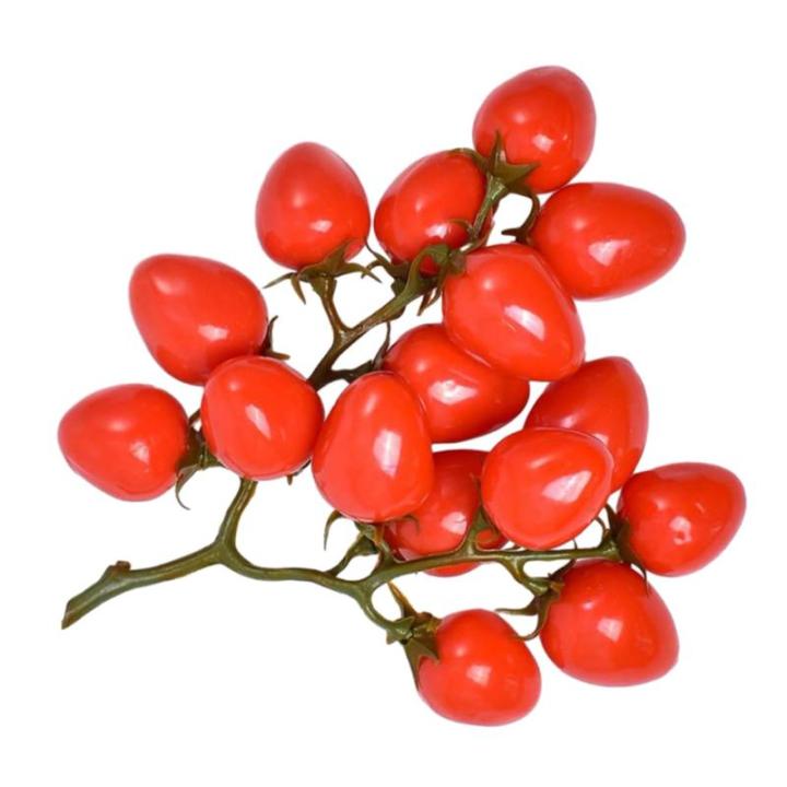 2st Simulierte Kleine Tomaten Zuhause Gefälschte Fruchtstütze Gefälschte Kirschtomaten Lebensechte Kirschtomaten Künstliche Kirschtomaten-Modell Simulation Kirschtomaten Rot Sc