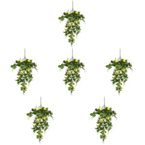6 Stück Simulation Zitronen Rattan Baum Zitronenzweig Ornamente Zitronenzweig Dekoration Heimdekoration Zitronenzweig Zitronenzweig Baumpickel Zitronenzweig Dekoration