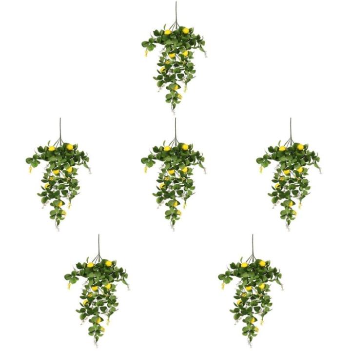 6 Stück Simulation Zitronen Rattan Baum Zitronenzweig Ornamente Zitronenzweig Dekoration Heimdekoration Zitronenzweig Zitronenzweig Baumpickel Zitronenzweig Dekoration