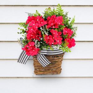 Sommer-Wildblumen-Türbehänge, eleganter Pflanzenkorb für die Präsentation im Freien