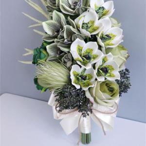 Hochzeit Brautstrauß Wasserfall Form Kaskadierung künstliche rustikale Vintage Brautjungfer hält Blume