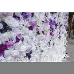 Künstliche Blumen-Wandpaneele, Lila Und Weiß, Kunstrosen, Künstliche Blumen-Hintergrundpaneele Für Hochzeit, Party, Event, Blumen-Wanddekoration(2.1M*2.1M)