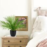 Kunstplant 38 cm nepplanten in potten kunstmatige areca palmplant decoratieve in pot realistische tropische kamerplant binnen voor thuiskantoor slaapkamer badkamer keuken bureau de