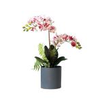 Kunstblumen Künstliches Phalaenopsis-Blumenarrangement, künstliche Orchideenblumen im Keramiktopf, künstliche Orchideen-Kunstblumen für Zuhause für jeden Anlass