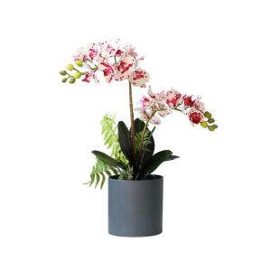 Kunstblumen Künstliches Phalaenopsis-Blumenarrangement, künstliche Orchideenblumen im Keramiktopf, künstliche Orchideen-Kunstblumen für Zuhause für jeden Anlass