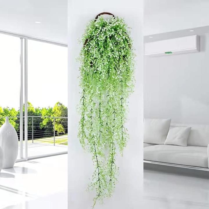 2 stuks opknoping mand kunstmatige bloem, kunstmatige bloemen op de muur, muur gemonteerde kunstmatige bloemen, kunstmatige bloemen buiten, kunstmatige hangende planten voor thuis,