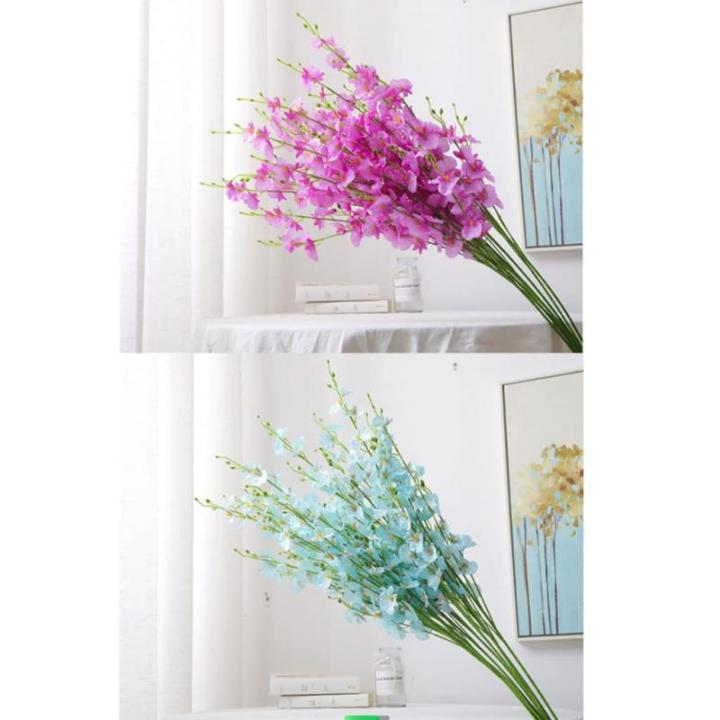 Kunstblumen Künstliche Orchideenblumen, künstliche tanzende Orchideen, für den Innenbereich, Zuhause, Party, Büro, Weihnachtsdekoration, mit Vase, 5 Farben für jeden Anlass
