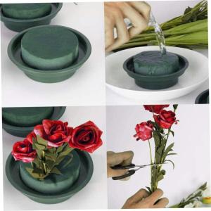 12 -pcs Blumenschaumblume runde nasse Blumenschaumblütenanordnung Kit Blütenschaum mit Schüssel