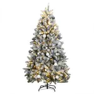 Weihnachtsbaum, Klappbar Christbaum mit 300 LEDs Kugeln Ständer, Beleuchtet Tannenbaum Kunstbaum mit 8 Beleuchtungsmodi, Weihnachtsdeko Dekobaum, 180cm