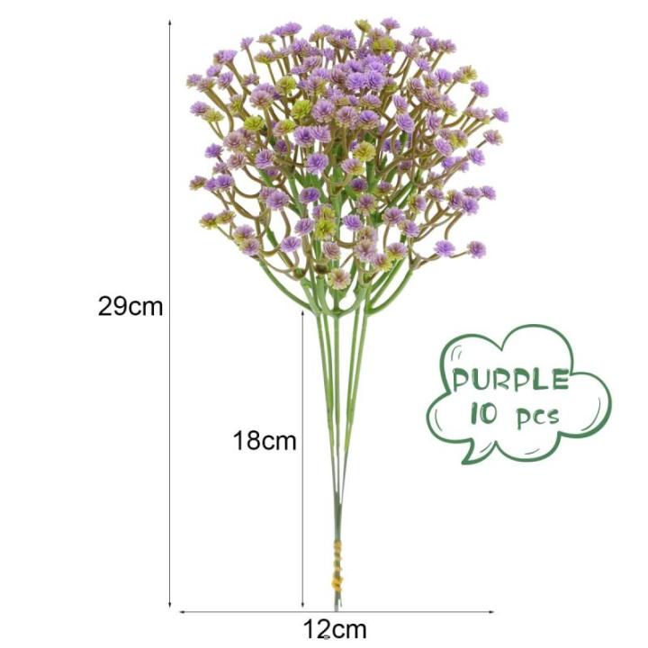 Gypsophila , 10 stuks Gypsophila-planten, voor bruiloft, bruidsboeket, thuis, knutselen en decoratie (paars)