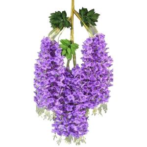 Künstliche Glyzinien Hängeblumen 12 Stück Simulation Seidenblume Hortensie für DIY Girlande Ranke Blumen Schnur nach Hause