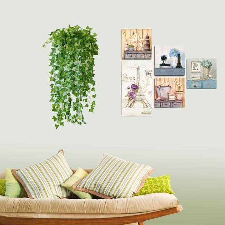 Kunstklimopslingers, 12 stuks, klimophangende slinger, ivy Leaves, kunstplant met 80 vellen om aan de muur, balkon, hek, bruiloft, thuis, party, tuin (2,2 m)