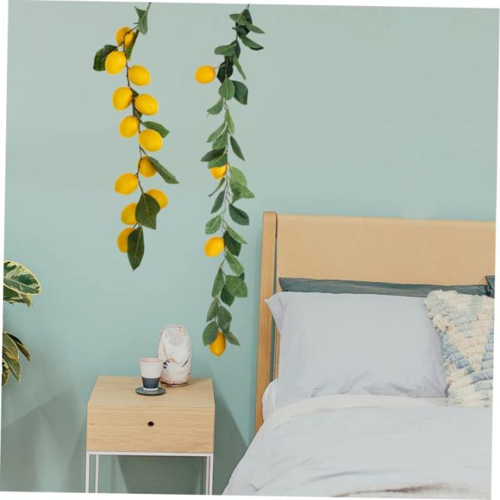 10 STK Simulation Zitronenrattan Gelbe Girlande Künstliche Blumengirlande Sommerdekoration Frühlingsdeko Grüne Girlandenhochzeit Zitronendekoration Für Die Küche Yellow Plasti